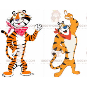 Kostým Famous Frosties Tiger Mascot BIGGYMONKEY™ oranžově bílý