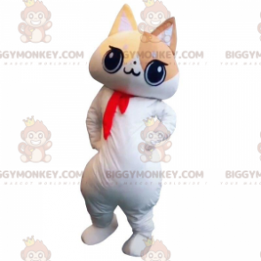 Weiße, beige und braune Katze BIGGYMONKEY™ Maskottchenkostüm