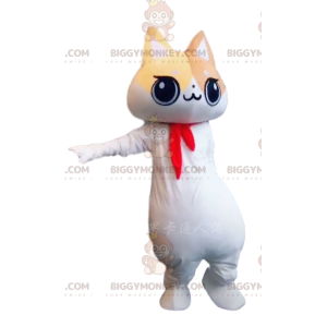 Costume de mascotte BIGGYMONKEY™ de chat blanc, beige et