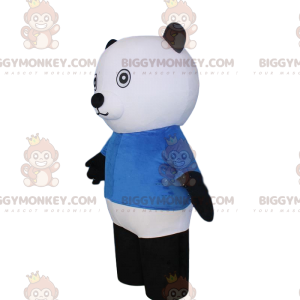 Costume de mascotte BIGGYMONKEY™ d'ours blanc et noir, costume