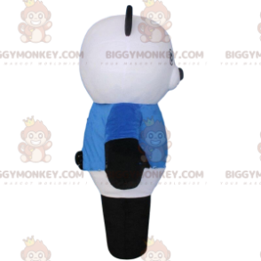 Costume da mascotte BIGGYMONKEY™ orso bianco e nero, costume da