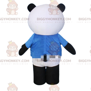 White and black bear BIGGYMONKEY™ mascot costume, giant teddy