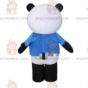 Λευκό και μαύρο αρκουδάκι BIGGYMONKEY™ μασκότ στολή, γιγάντια