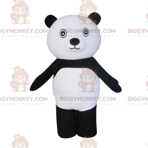 Valkoinen ja musta karhu BIGGYMONKEY™ maskottiasu, jättiläinen
