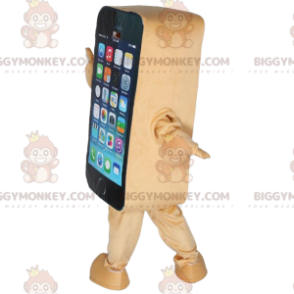 Beige smartphone BIGGYMONKEY™ mascot costume, cell phone