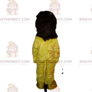 BIGGYMONKEY™ gele en zwarte leeuw mascotte kostuum, pluche