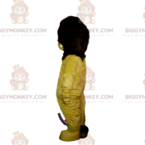 Traje de mascote de leão amarelo e preto BIGGYMONKEY™, traje de