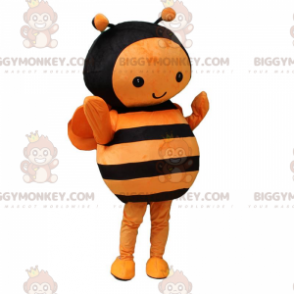 Orange og sort bi BIGGYMONKEY™ maskotkostume, flyvende