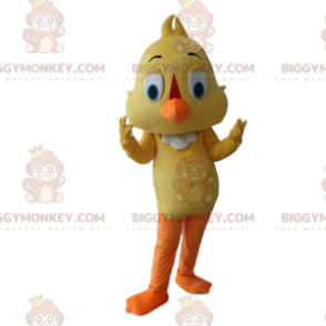 BIGGYMONKEY™ maskotkostume gul fugl, fed kylling