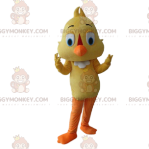 Disfraz de mascota BIGGYMONKEY™ pájaro amarillo, pollito gordo