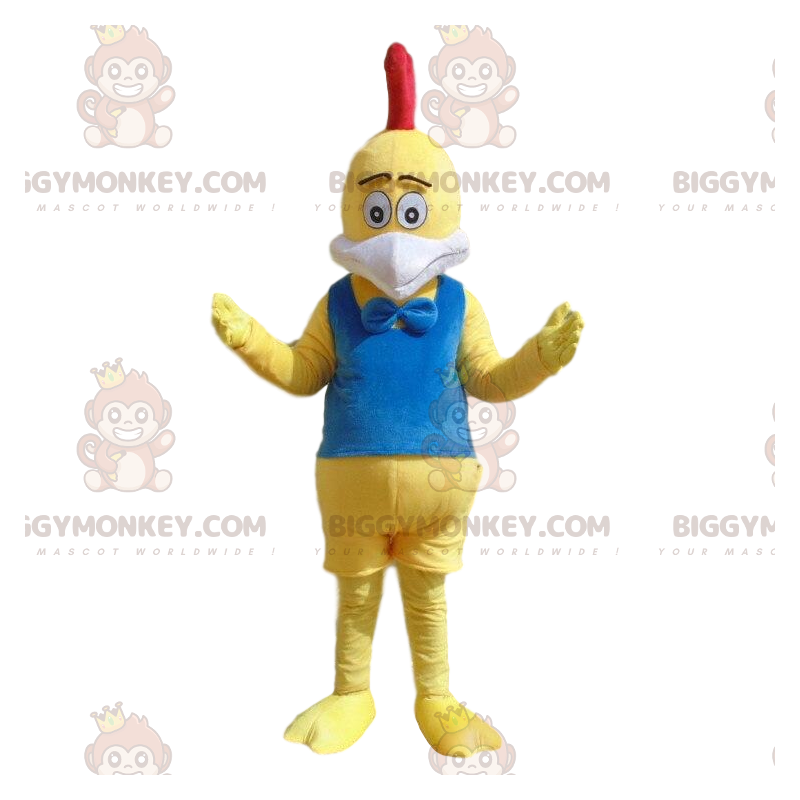 Fantasia de mascote BIGGYMONKEY™ de frango amarelo, fantasia de