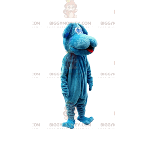 BIGGYMONKEY™ costume mascotte grande peluche cane blu, costume