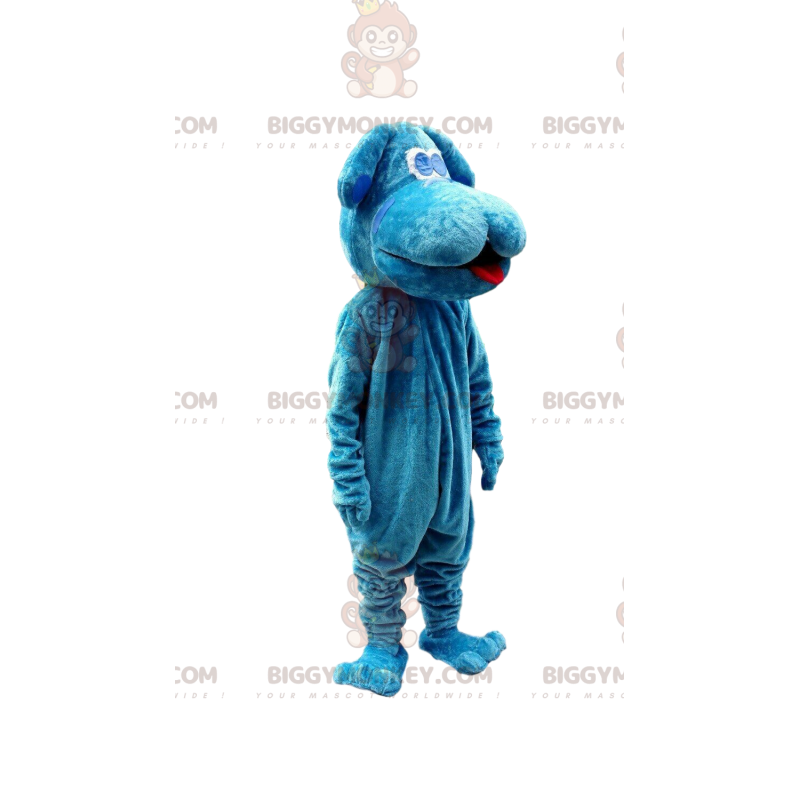 BIGGYMONKEY™ mascottekostuum grote pluche blauwe hond