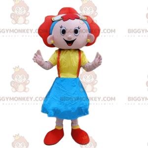 BIGGYMONKEY™ costume mascotte da ragazza rossa, costume bambino