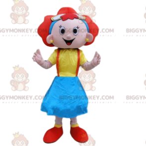 BIGGYMONKEY™ costume mascotte da ragazza rossa, costume bambino