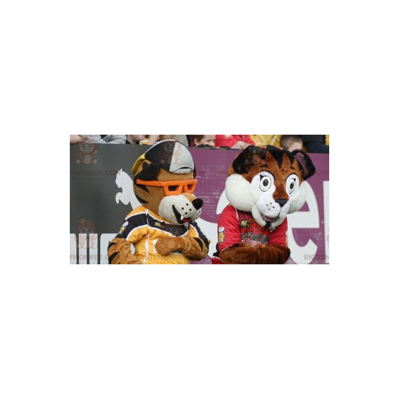 2 BIGGYMONKEY™s brown and white tiger mascot – Biggymonkey.com
