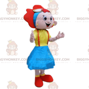 BIGGYMONKEY™ costume mascotte da ragazza rossa, costume bambino