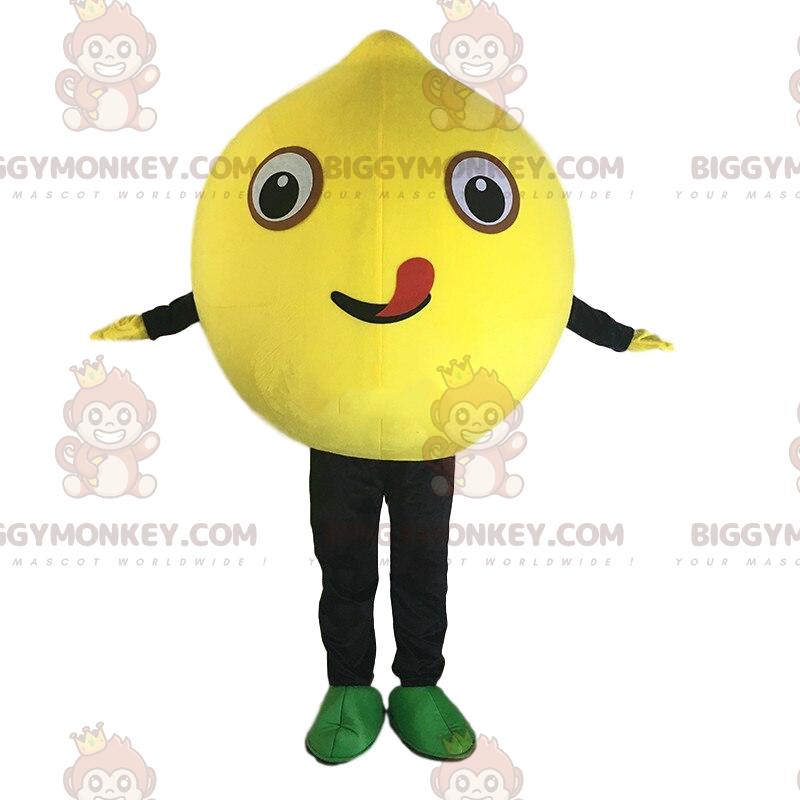Kæmpe gul citron BIGGYMONKEY™ maskotkostume, gul frugtkostume -