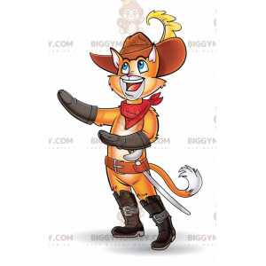 BIGGYMONKEY™ Orange Puss In Boots Mascot Costume –