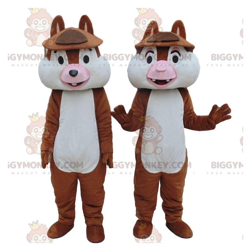 Costume de mascotte BIGGYMONKEY™ de Tic et Tac, s écureuils de