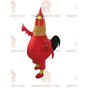 Costume de mascotte BIGGYMONKEY™ de coq rouge, marron et noir