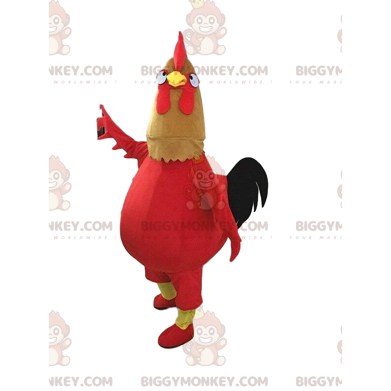 Costume molto divertente della mascotte del gallo rosso