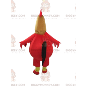 Costume de mascotte BIGGYMONKEY™ de coq rouge, marron et noir