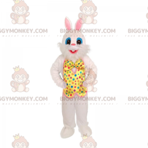 Costume da mascotte coniglio bianco BIGGYMONKEY™ con abito