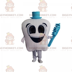 Costume da mascotte BIGGYMONKEY™ con dente bianco gigante