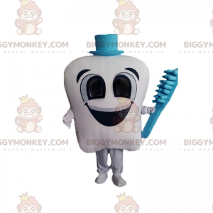Traje de mascote BIGGYMONKEY™ de dente branco gigante, fantasia
