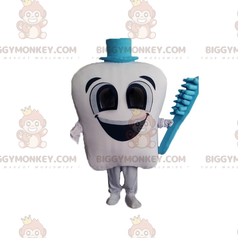 Costume da mascotte BIGGYMONKEY™ con dente bianco gigante