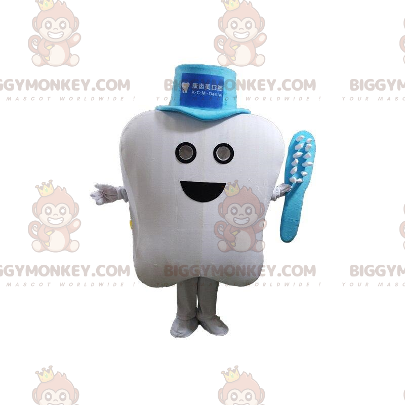 Costume da mascotte BIGGYMONKEY™ denti bianchi con cappello e