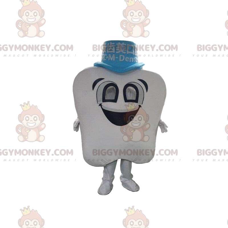 Costume da mascotte BIGGYMONKEY™ con dente bianco gigante