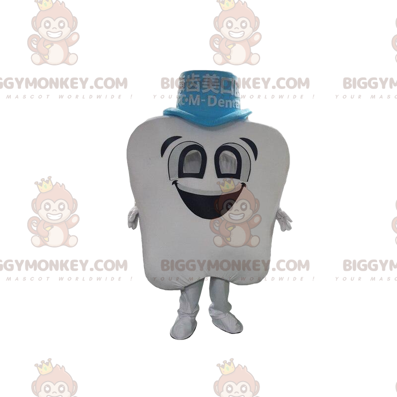 Kostým maskota obřího bílého zubu BIGGYMONKEY™, kostým zubu –