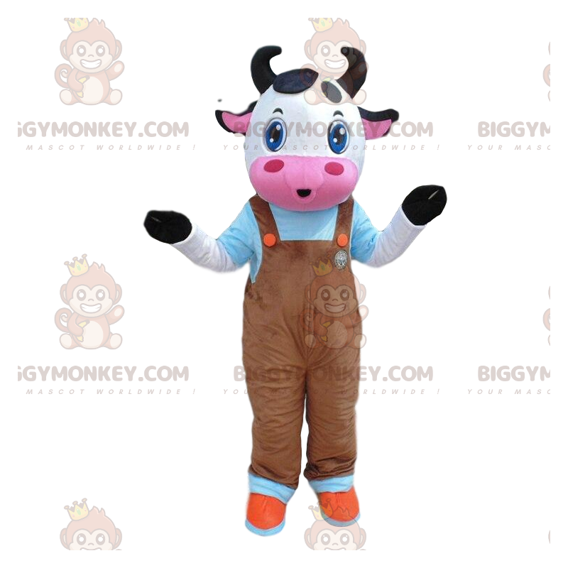 Costume da mascotte da mucca BIGGYMONKEY™ vestito, costume da