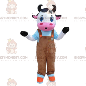 Costume de mascotte BIGGYMONKEY™ de vache habillée, costume de