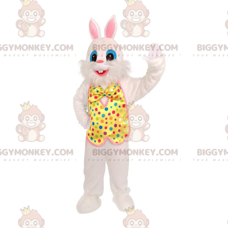 Feestelijk konijn BIGGYMONKEY™ mascottekostuum, toont