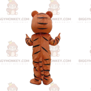 Kostým oranžový, bílý a černý tygr BIGGYMONKEY™ maskot, kostým
