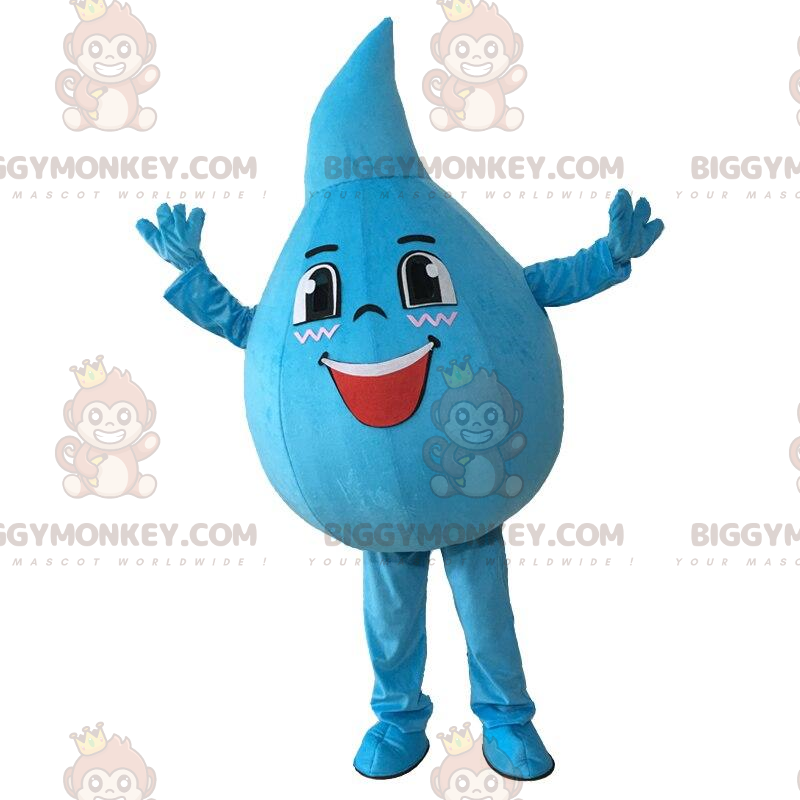 Costume de mascotte BIGGYMONKEY™ de goutte bleue géante