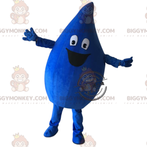 Costume de mascotte BIGGYMONKEY™ de goutte bleu foncée, costume