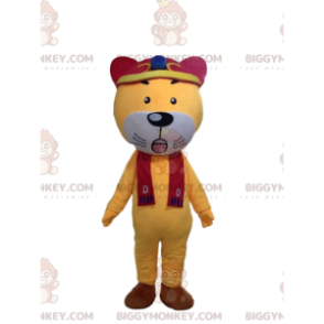 Traje de mascote BIGGYMONKEY™ de tigre amarelo e branco