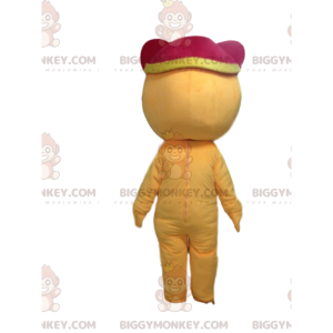 BIGGYMONKEY™ mascot costume of yellow and white tiger, lucky