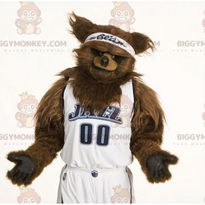 Costume de mascotte BIGGYMONKEY™ d'ours marron tout poilu -