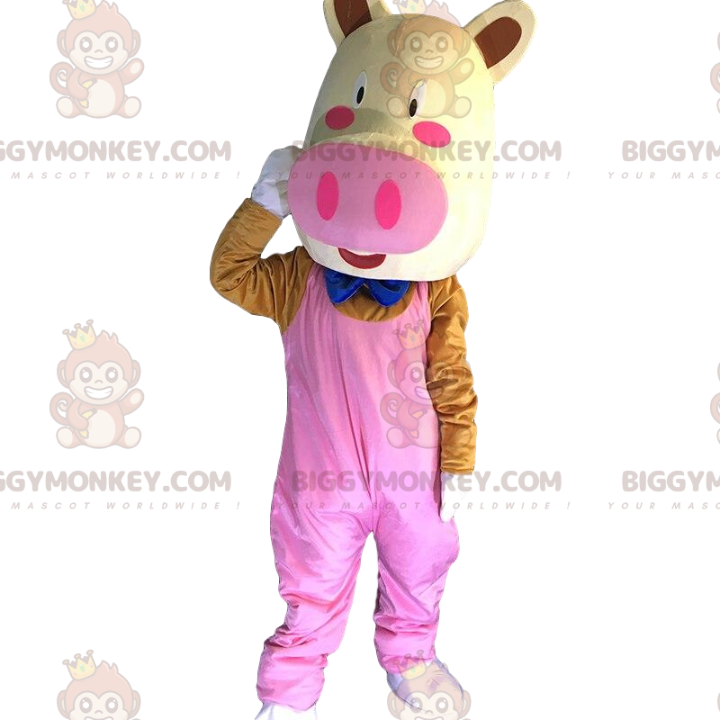 BIGGYMONKEY™ maskotkostume af udklædt gris, kæmpe pink