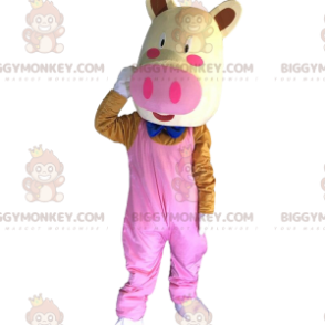 BIGGYMONKEY™ mascot costume of dressed up pig, giant pink pig