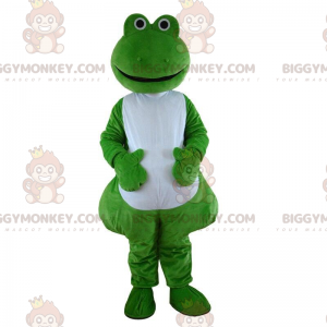 BIGGYMONKEY™ mascottekostuum groene en witte kikker