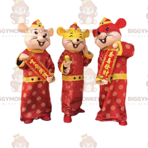 La mascota de 3 ratones coloridos de BIGGYMONKEY™, disfraces