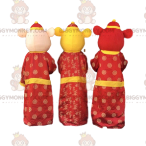3 BIGGYMONKEY™:n maskotti värikkäistä hiiristä, kiinalaisen