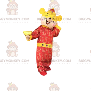Costume de mascotte BIGGYMONKEY™ de souris jaune et rouge