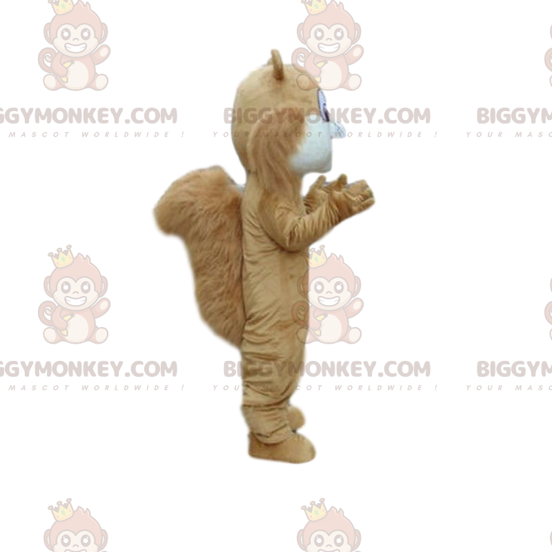 Costume de mascotte BIGGYMONKEY™ d'écureuil marron et blanc